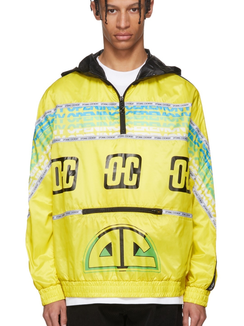 Rare-Opening Ceremony Yellow Logo Pullover Windbreaker